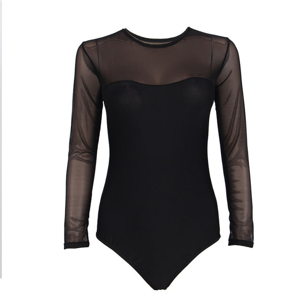 Long-Sleeve Mesh Bodysuit