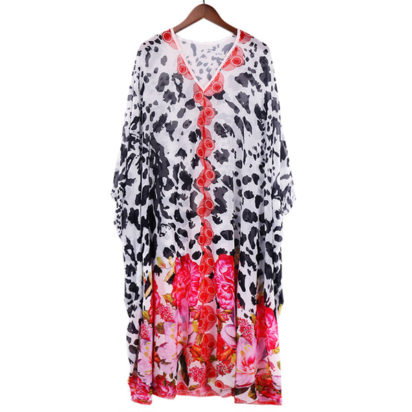 Multi Print Chiffon Kaftan