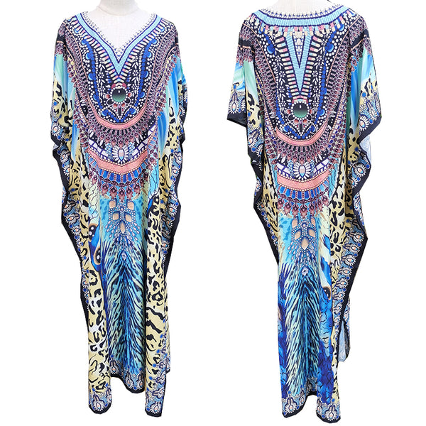 Jewel Tone Chiffon Kaftan