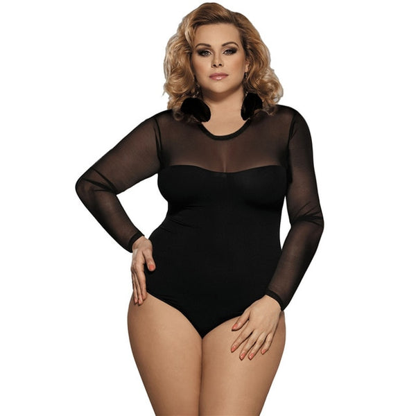 Long-Sleeve Mesh Bodysuit