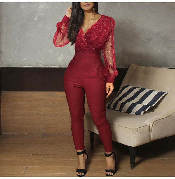 Sequins Mesh Jumpsuit