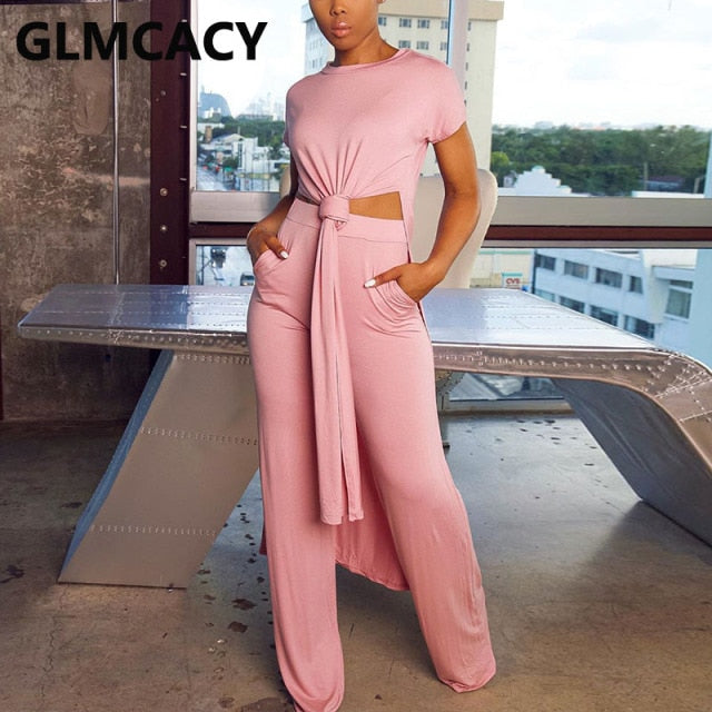 Two Piece Wide Leg Pants Set