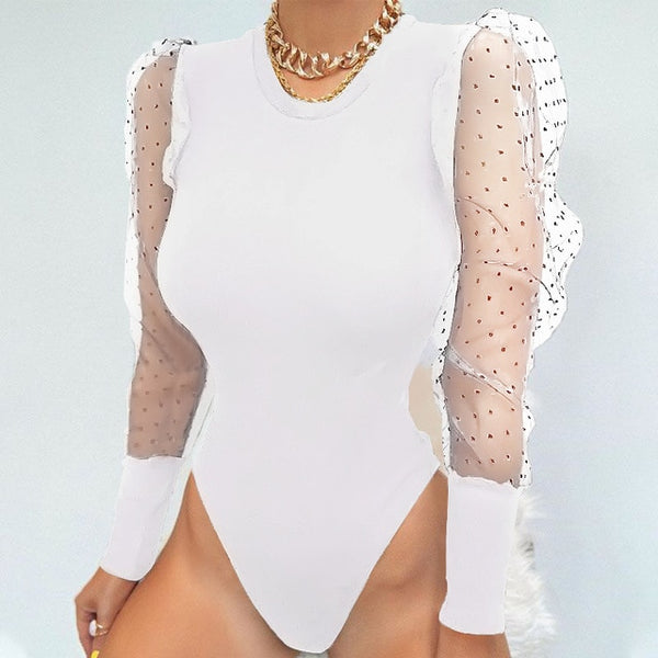 Polka Dot Lace Bodysuit