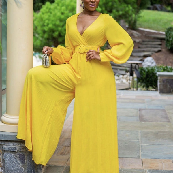 Long Sleeve Wide Leg Jumpsuit