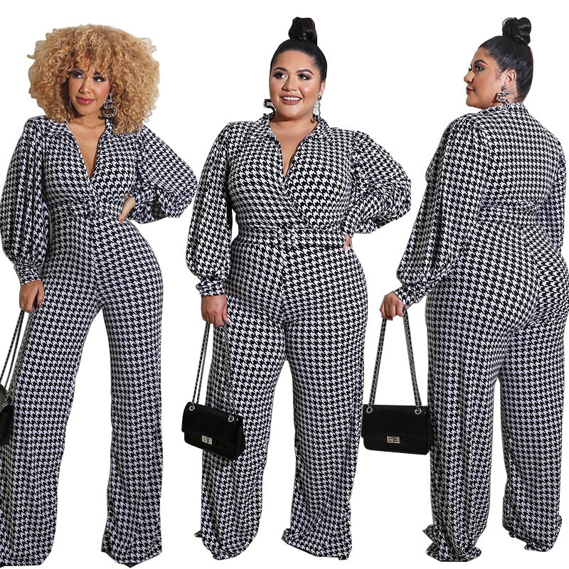 Puff-Sleeve Straight Trouser Jumpsuit